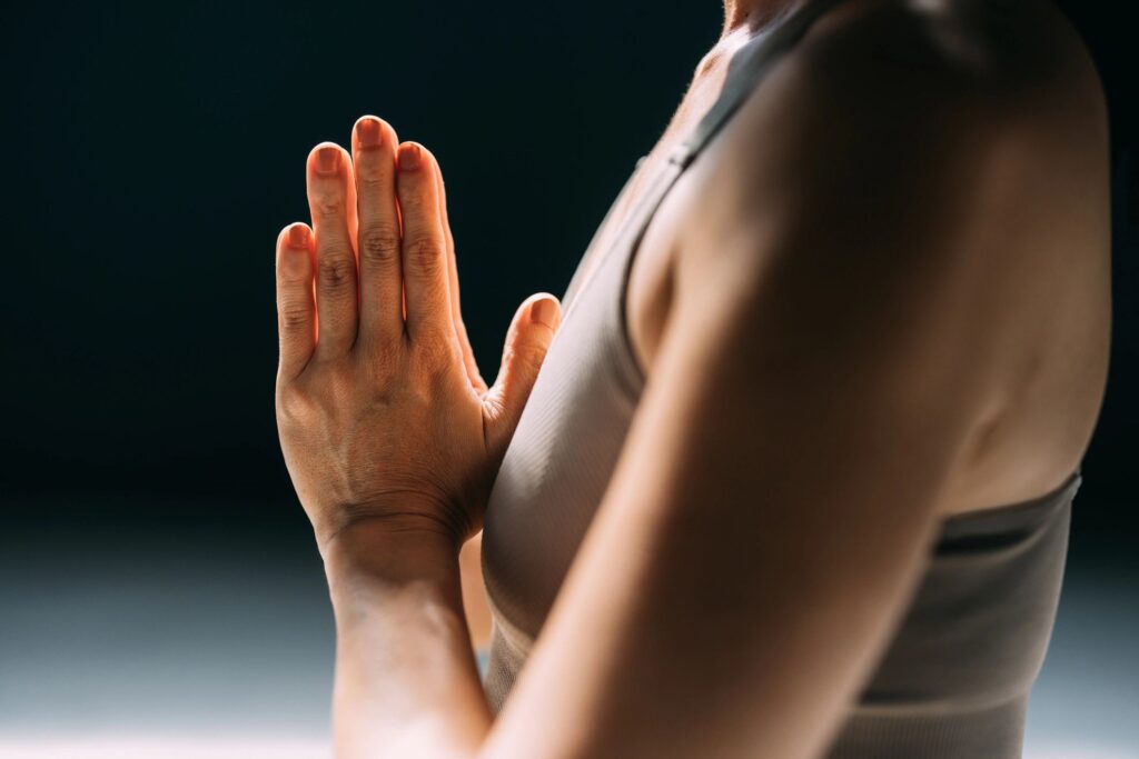 Practicing Yoga: Hands in the Prayer Position